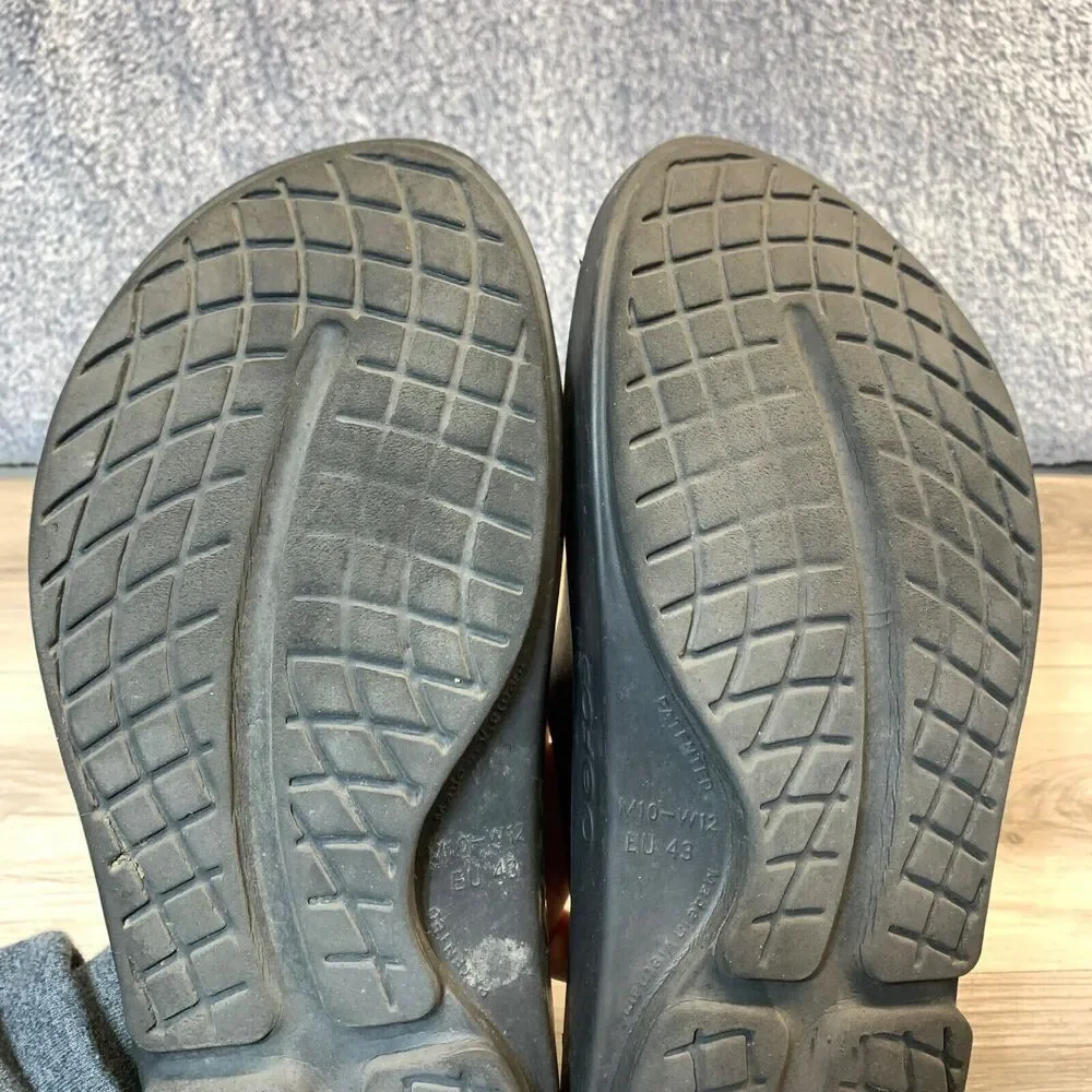 Oofos OOahh Mens 10 Womens 12 Sport Flex Slide Recovery‎ Sandals Black Slides